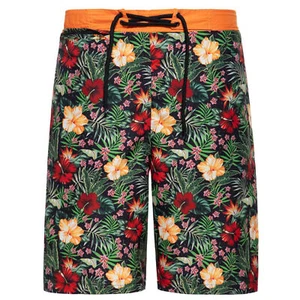 King Kerosin Herren Badeshort Lang "Tropical Flowers" Beachshorts Sommer Blumen - Picture 1 of 8