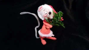 ANNALEE CHRISTMAS SANTA MOUSE 6" 1986 HOLLY - Picture 1 of 3