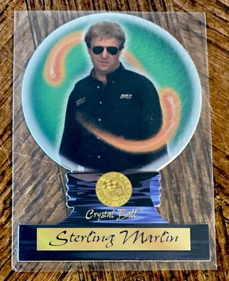 1996 PRESS PASS PREMIUM CRYSTAL BALL STERLING MARLIN DIE CUT INSERT CARD - Image 1 of 2