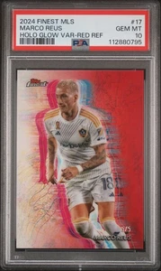 2024 Topps Finest Mls #17 Marco Reus Holo Glow Var-Red Ref PSA 10 - Picture 1 of 2