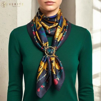 RARO VINTAGE HERMES bufanda de seda "Torana" Carre 90 diseñado por Annie Faivre - Imagen 1 de 4
