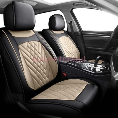 For Toyota Car Seat Covers 5-Seat Front Rear Protector Cushion Pad Black&Beige Foto 1 de 4