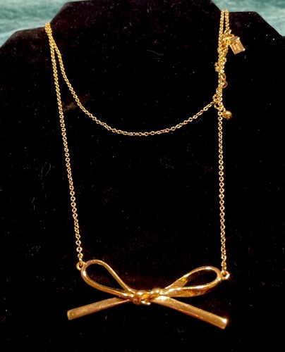 Collana Kate Spade magra mini fiocco placcata oro casual firmata