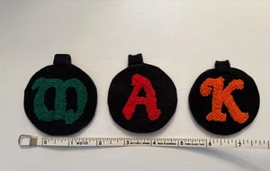 NOS Lot of 3 Vintage Handmade Chenille Felt Alphabet Letter Patches Multicolor - Picture 1 of 14