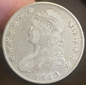 RARE! 1819 Capped Bust SILVER Half Dollar ~ Lettered Edge ~ 205 Years Old! - Picture 1 of 3