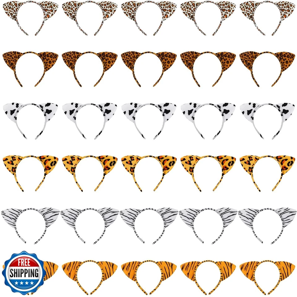 Kigeli 30 Pcs Jungle Animal Safari Ears Headbands for Kids Hair Hoops Photo B - Image 1 of 4