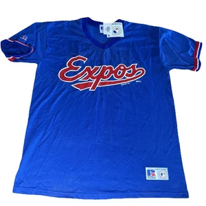 Vintage 90s NWT NOS Russell Athletic Montreal Expos Baseball T-Shirt 50-50 Large - Picture 1 of 10