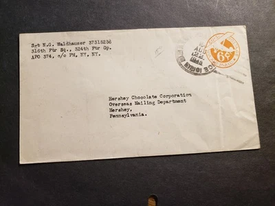 APO 374 EISLINGEN, GERMANY 1945 WWII Army Cover 324th FIGHTER Group APO 154 - Image 1 of 2