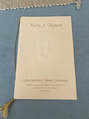 Harry S. Truman First Day of Issue Ceremony Program w/8cent Stamp - Image 1 of 4
