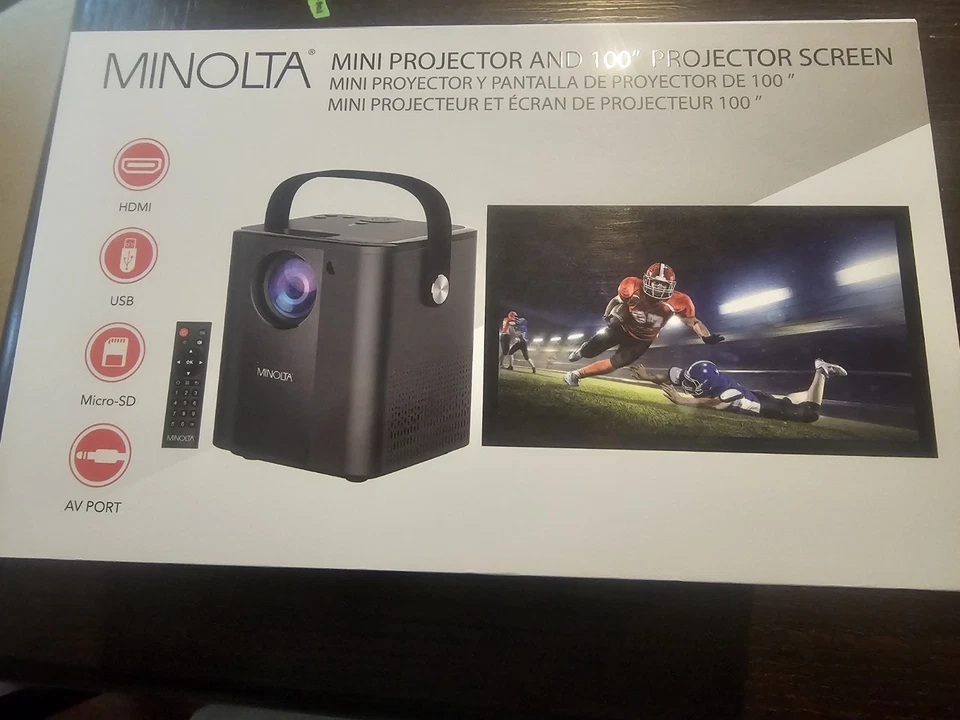 Minolta MN674 Portable Projector Bundle Pack With 100 Inch Screen - Image 1 of 1