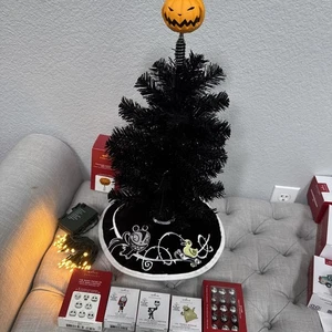 Komplett 20" Nightmare Before Christmas Mini Schwarz Baum Kürbis Topper Ornamente - Bild 1 von 14