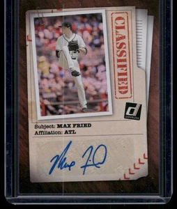 2020 Donruss Baseball Max Fried Classified Signatures Auto #CLS-MF - Picture 1 of 2