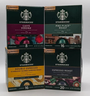 Cápsulas de café y espresso Starbucks para Nespresso Vertuo 60ct paquete variado Foto 1 de 4