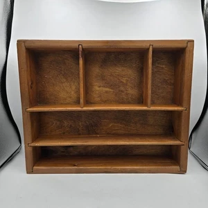 Vintage Wooden Workshop Parts Tray / Desk Organiser – Rustic Handmade Heavy Duty - Picture 1 of 13