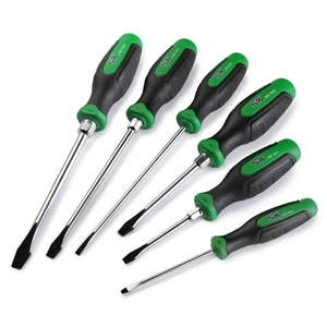 6-Piece Slotted Screwdriver Set, Magnetic Screwdriver Set, S2 Steel, SureGrip... - Picture 1 of 8