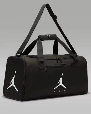 Nike Jordan SM0744 023 BLACK WHITE LOGO Training Duffel GYM SHOE POCKET Bag NEW - Image 1 of 4