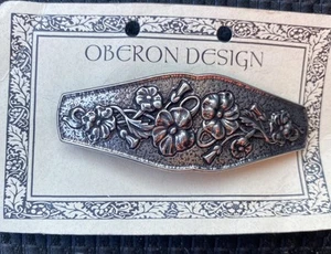 Oberon Designs Metal FLORAL BARRETTE - New - Picture 1 of 3