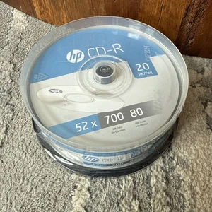 HP 20pk 52x 700 MB / 80 Mins CD-R-20 Pk Spindle Blank CDs New Sealed Genuine - Picture 1 of 3
