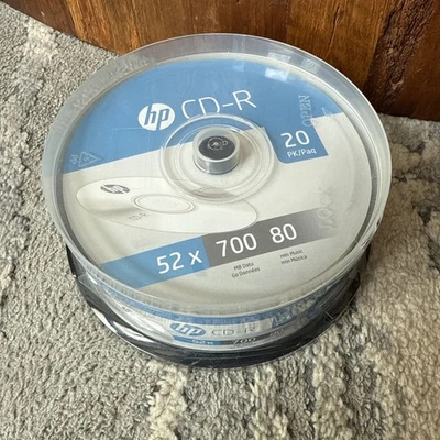 HP 20pk 52x 700 MB / 80 Mins CD-R-20 Pk Spindle Blank CDs New Sealed Genuine - Image 1 of 3