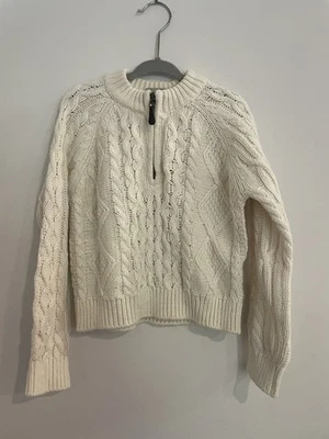 Boys LL Bean Cream Knit 1/4 Zip Sweater Size 5/6 Excellent Condition - Image 1 of 3