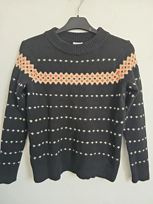 Jersey de Lana Jigsaw Fairisle Invierno Talla XS Negro 6 8 Foto 1 de 4