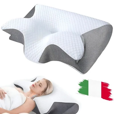 Cuscino Ortopedico Cervicale Grigio Professionale 100% Memory Foam Antiacaro Pro - Immagine 1 di 4