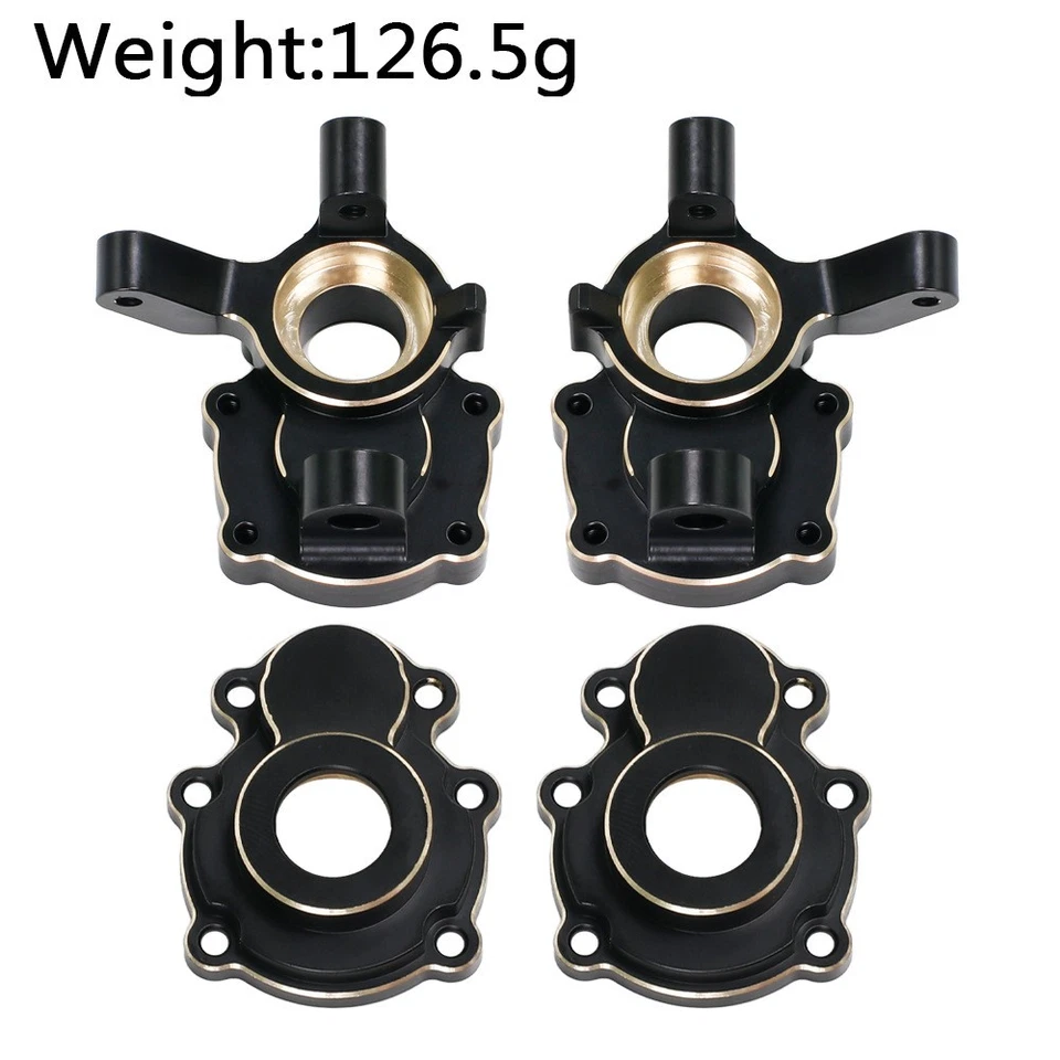 Messing Schwarz Gold Frontlenkungsbecher Hochfest für FMS 1/10 FCX10 K5 RC Auto - Bild 1 von 4