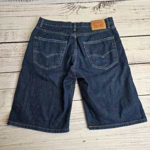 Levis 569 Loose Straight Jean Shorts 34 Mens Blue Denim 11 Inseam Dark Wash - Picture 1 of 9