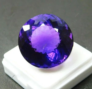 Amatista púrpura sin calefacción 54 quilates natural enorme corte redondo piedra preciosa suelta CERTIFICADA - Imagen 1 de 9