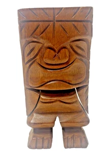 Vintage Hand Carved Wood Statue Hawaiian Polynesian Tiki God Kane - 1980's - Picture 1 of 6