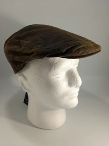 Failsworth Millerain Wax Cotton Brown Flat Cap NWT Country Hat - Size 56 / 6 7/8 - Picture 1 of 9