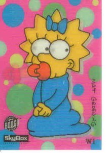 1993 Skybox The simpsons Trading Card Series 1 Wiggle Card W1 Card