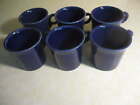Set Of Six Cobalt Blue Fiesta Fiestaware Coffee Cups Mugs