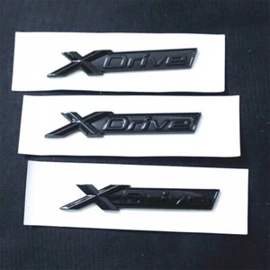 3x Glossy Black XDrive Plastic Badge Sticker Emblem Decal Sports 3D Diesel Grand - Foto 1 di 19