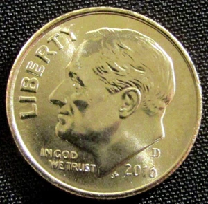 2016-D Roosevelt Dime - BU From Roll 💥💥💥💥💥💥💥💥💥💥💥💥💥💥💥💥 - Picture 1 of 2