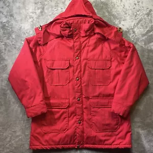 Chaqueta Woolrich De Colección Para Mujer XL Roja Cremallera Completa Bolsillos a Presiones Hecha en EE. UU. - Imagen 1 de 9