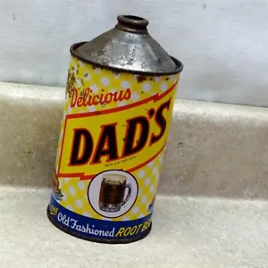 Vintage Delicious Dads Root Beer Cone Top Can, 32 Oz. Great Displaying Pop Can - Picture 1 of 8