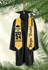 Custome Graduation Ornament 2024 - High School & College Gift for Her or Him - Picture 1 of 4