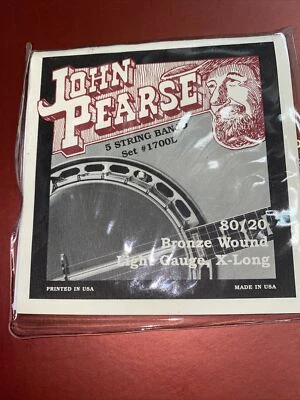 1700L John Pearse 80/20 Bronze Extra Long 5 String Banjo Set - Light 9-20 - Image 1 of 2