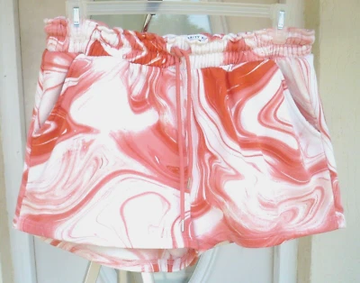 CALÇA QUENTE ARTÍSTICA shorts casual mod arte celebridade rosa gravata laranja macia GG - Imagem 1 de 4