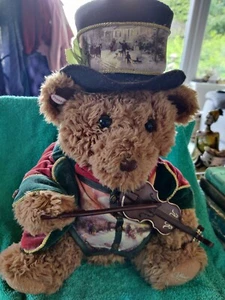 Oso de peluche y violín Thomas Kinkade "Una reunión musical" música navideña muy buen estado - Imagen 1 de 12