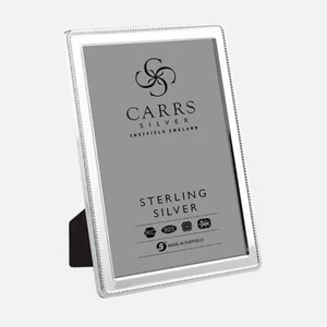 CARRS - Marco de fotos de plata de ley con cuentas de borde estrecho - 15 x 10 cm (6" x 4") - Imagen 1 de 5