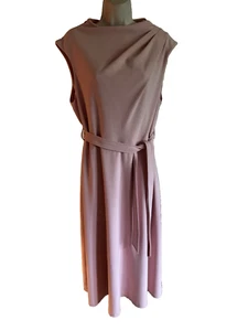 Calvin Klein Blush Pink Maxi Dress A-line Tie Belt Sleeveless 16 - Picture 1 of 14