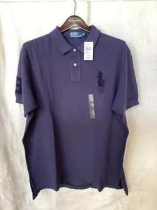 POLO by Ralph Lauren Navy Polo Shirt-CUSTOM FIT-XLARGE-NWT-AUTHENTIC - Picture 1 of 7