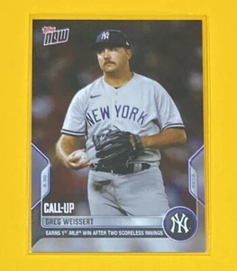 2022 MLB Topps Now Greg Weissert Call-Up 1ST MLB WIN New York Yankees #812 SP 🔥 - Picture 1 of 2