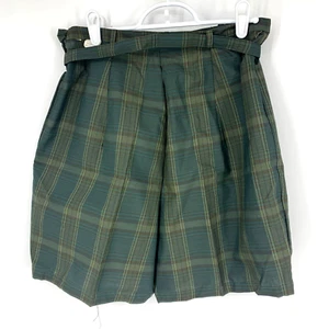 Vintage Dan River Wash And Wear Womens Cotton Shorts Size 16F 50s/60s Plaid Belt - Picture 1 of 11