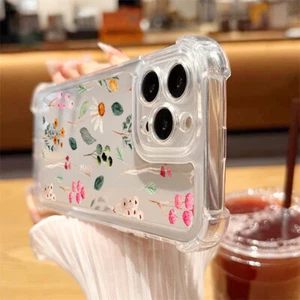 Phone Case For iPhone 16 Pro Max 15 14 13 12 16E Shockproof Bumper Flowers Cover - Picture 1 of 17