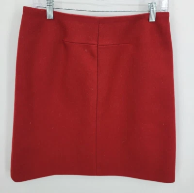 COS Skirt Womens 8 Red Wool Pencil Straight Full Back Zip Career Classic - Image 1 of 4
