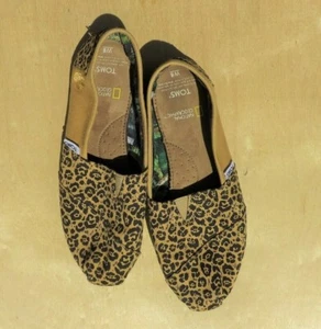 Size 8M Women Toms Flats Brown National Geographic Tiger Print Brown - Picture 1 of 9