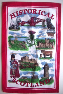 Scotland famous historical sites  cotton kitchen towel - Picture 1 of 2
